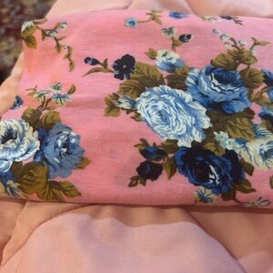 Floral Pink and Blue swaddle